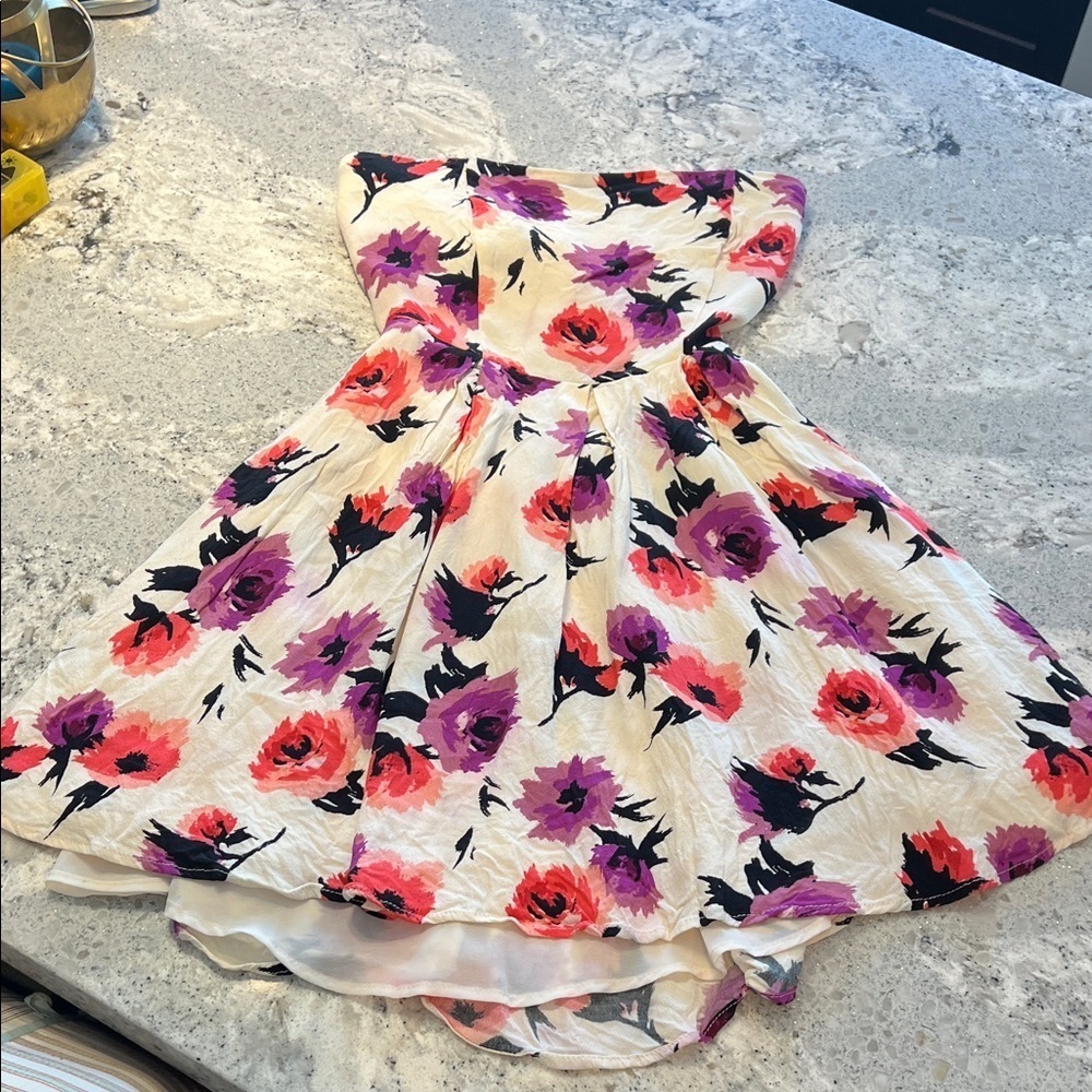 Multicolor Floral Strapless Dress Size S - Picture 10 of 10